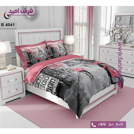 ست روتختی طرح هنری و برند 6 تکه اولدوز خیابان های پاریس کد B 4041