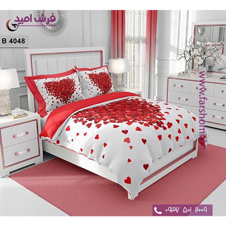ست روتختی طرح هنری و برند 6 تکه اولدوز قلب قرمز کد B 4048
