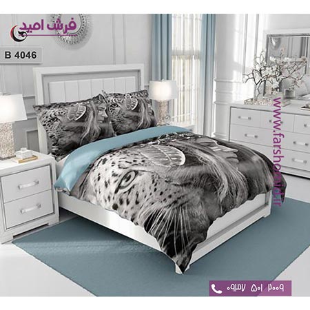 ست روتختی طرح هنری و برند 6 تکه اولدوز پلنگ و زن کد B 4046