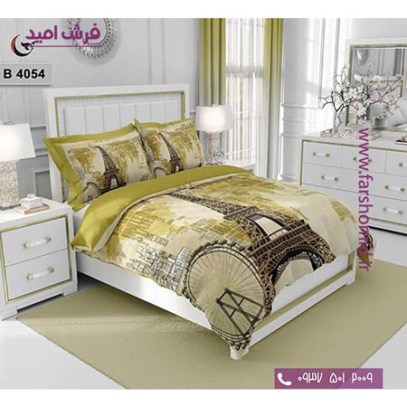 ست روتختی طرح هنری و برند 6 تکه اولدوز برج ایفل کد B 4054