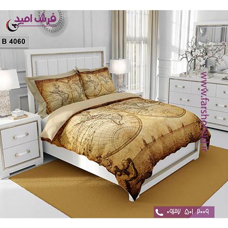 ست روتختی طرح هنری و برند 6 تکه اولدوز کره زمین کد B 4060