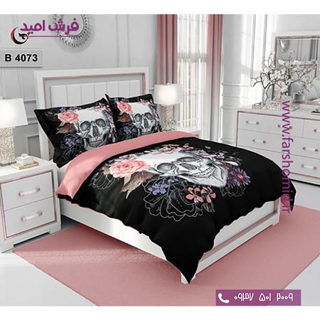 ست روتختی طرح هنری و برند 6 تکه اولدوز اسکلت و گل کد B 4073
