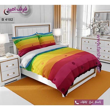 ست روتختی طرح هنری و برند 6 تکه اولدوز راه راه کد B 4102