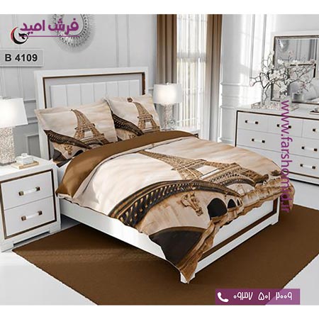 ست روتختی طرح هنری و برند 6 تکه اولدوز برج ایفل کد B 4109