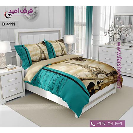 ست روتختی طرح هنری و برند 6 تکه اولدوز برج ایفل کد B 4111