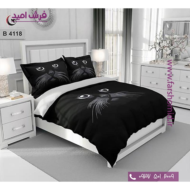 ست روتختی طرح هنری و برند 6 تکه اولدوز گربه سیاه  کد B 4118