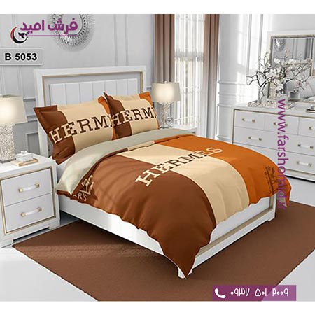 ست روتختی طرح هنری و برند 6 تکه اولدوز هرمس کد B 5053