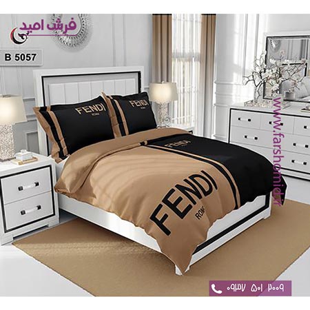 ست روتختی طرح هنری و برند 6 تکه اولدوز فندی کد B 5057