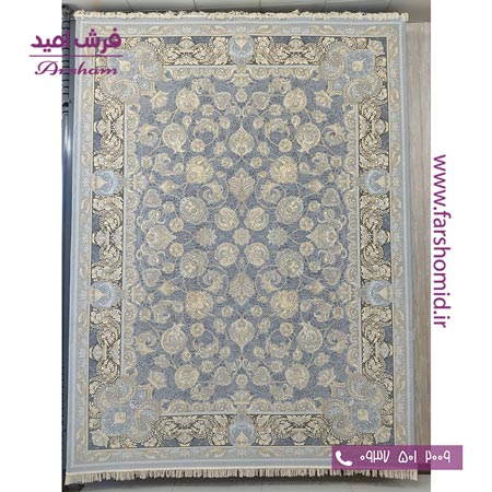 فرش ماشینی 700 شانه 8 رنگ طرح 800507 طوسی فرش آرشام