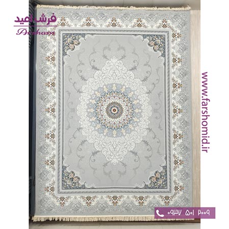فرش ماشینی 700 شانه 8 رنگ طرح 800601 سیلور فرش آرشام