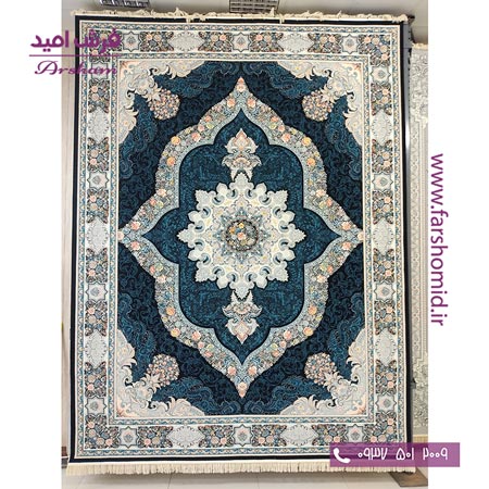 فرش ماشینی 700 شانه 8 رنگ طرح 800804 زغالی فرش آرشام
