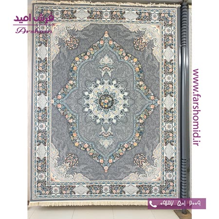 فرش ماشینی 700 شانه 8 رنگ طرح 800802 فیلی فرش آرشام