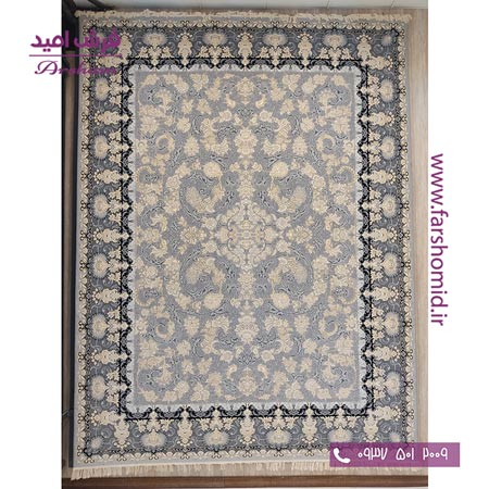 فرش ماشینی 700 شانه 8 رنگ طرح 802501 سیلور فرش آرشام