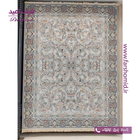 فرش ماشینی 700 شانه 8 رنگ طرح 803601 سیلور فرش آرشام