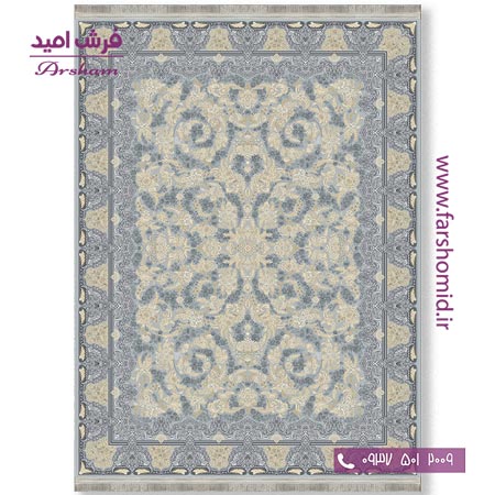 فرش ماشینی 700 شانه 8 رنگ طرح 803607 کرم فرش آرشام