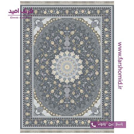 فرش ماشینی 700 شانه 8 رنگ طرح 805102 طوسی فرش آرشام