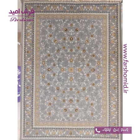 فرش ماشینی 700 شانه 8 رنگ طرح 805001 سیلور فرش آرشام