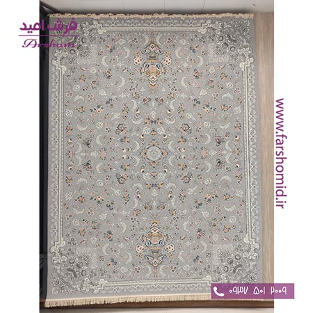 فرش ماشینی 700 شانه 8 رنگ طرح 805201 سیلور فرش آرشام