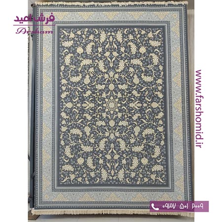 فرش ماشینی 700 شانه 8 رنگ طرح 805302 طوسی فرش آرشام