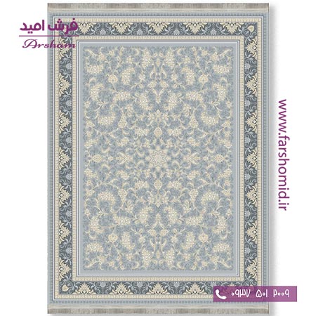 فرش ماشینی 700 شانه 8 رنگ طرح 805301 سیلور فرش آرشام