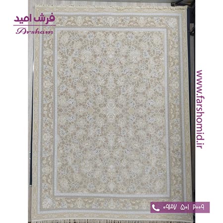 فرش ماشینی 1200 شانه 8 رنگ برجسته 10108 کرم آرشام