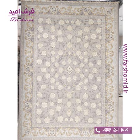فرش ماشینی 1200 شانه 8 رنگ برجسته 10501 کرم آرشام