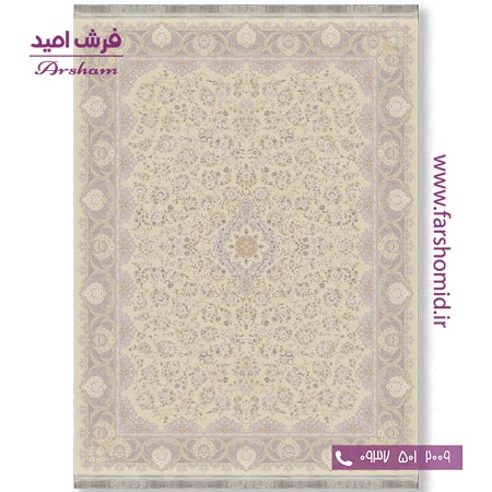 فرش ماشینی 1200 شانه 8 رنگ برجسته 10408 کرم آرشام