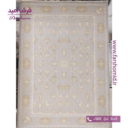 فرش ماشینی 1200 شانه 8 رنگ برجسته 10301 کرم آرشام