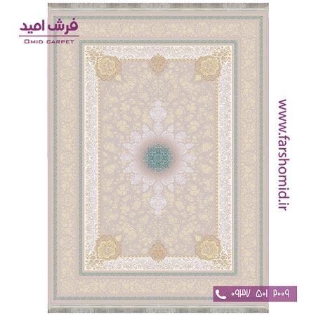 فرش ماشینی 1200 شانه 8 رنگ برجسته 10601 کرم آرشام