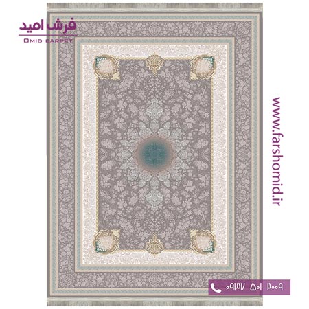 فرش ماشینی 1200 شانه 8 رنگ برجسته 10602 نسکافه ای آرشام