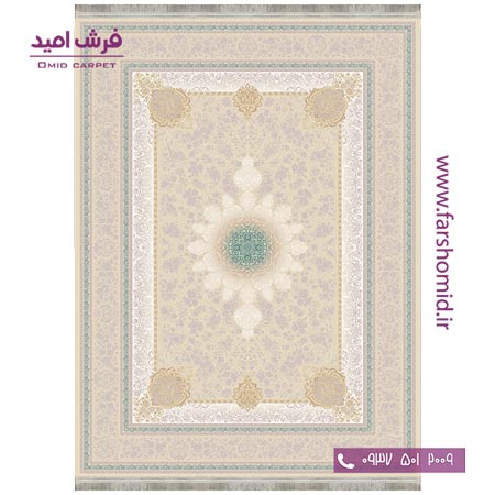 فرش ماشینی 1200 شانه 8 رنگ برجسته 10608 کرم آرشام