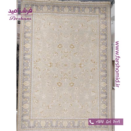 فرش ماشینی 1200 شانه 8 رنگ برجسته 11108 کرم آرشام