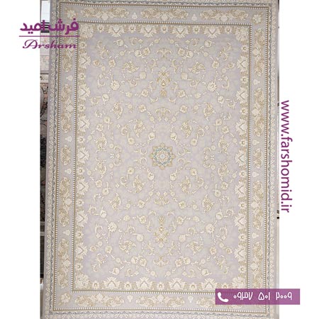 فرش ماشینی 1200 شانه 8 رنگ برجسته 11301 کرم آرشام