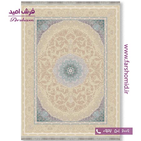 فرش ماشینی 1200 شانه 8 رنگ برجسته 11808 گردویی آرشام