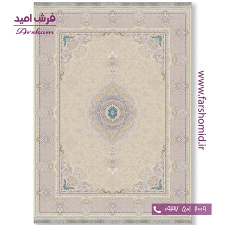 فرش ماشینی 1200 شانه 8 رنگ برجسته 11508 کرم آرشام