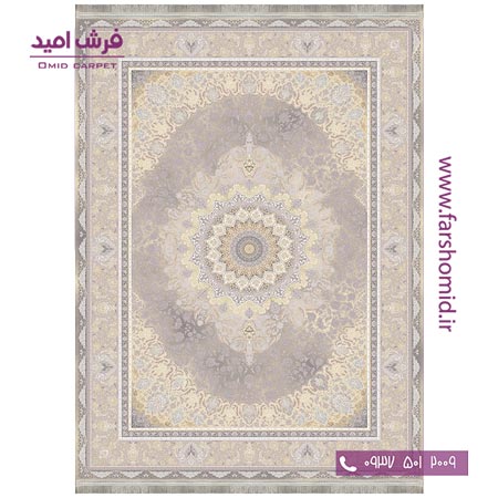 فرش ماشینی 1200 شانه 8 رنگ برجسته 11408 گردویی آرشام