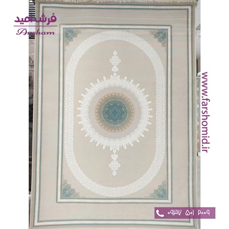 فرش ماشینی 1200 شانه 8 رنگ برجسته 11908 کرم آرشام