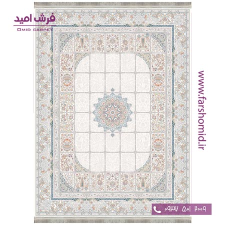 فرش ماشینی 1200 شانه 8 رنگ برجسته 20705 کرم آرشام