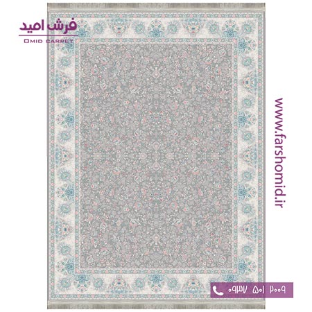 فرش ماشینی 1200 شانه 8 رنگ برجسته 20902 طوسی آرشام