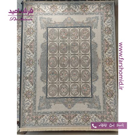 فرش ماشینی 1200 شانه 8 رنگ برجسته 21001 طوسی آرشام