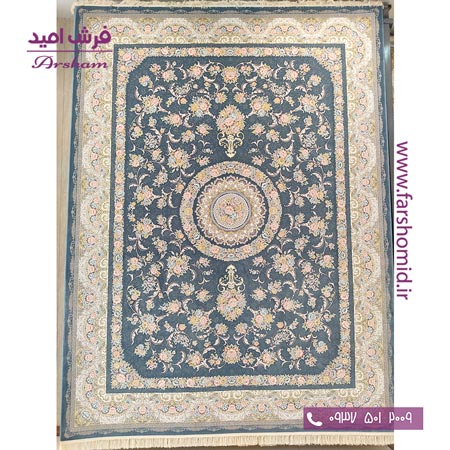فرش ماشینی 1200 شانه 8 رنگ برجسته 21204 اطلسی آرشام