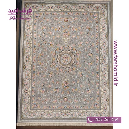 فرش ماشینی 1200 شانه 8 رنگ برجسته 21201 طوسی آرشام