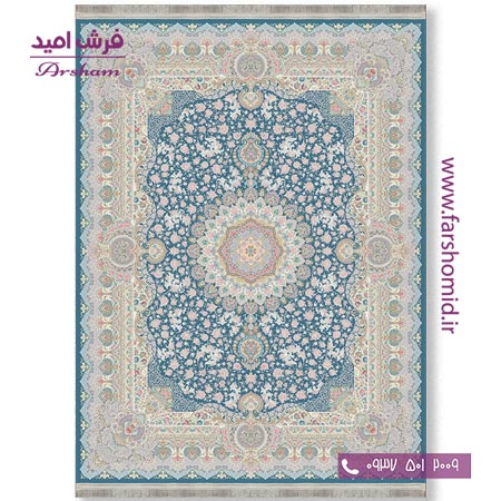 فرش ماشینی 1200 شانه 8 رنگ برجسته 21704 اطلسی آرشام