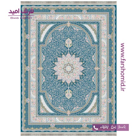 فرش ماشینی 1200 شانه 8 رنگ برجسته 21804 اطلسی آرشام
