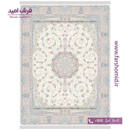 فرش ماشینی 1200 شانه 8 رنگ برجسته 22205 کرم آرشام