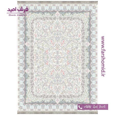 فرش ماشینی 1200 شانه 8 رنگ برجسته 23405 کرم آرشام