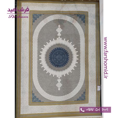 فرش ماشینی 1200 شانه 8 رنگ برجسته 23801 طوسی آرشام