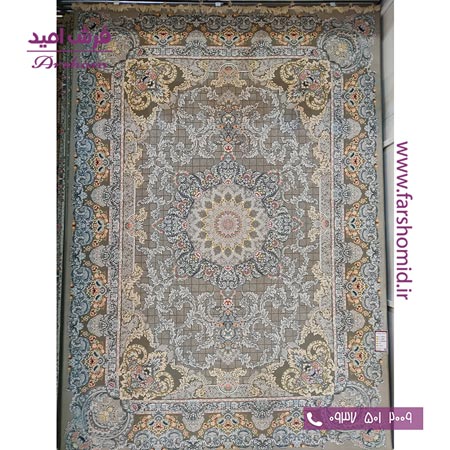 فرش ماشینی 1200 شانه 8 رنگ برجسته 25301 طوسی آرشام