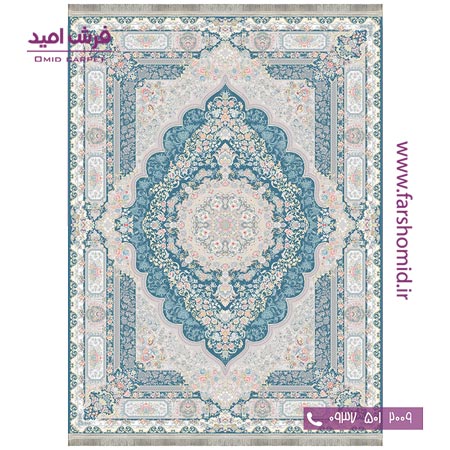 فرش ماشینی 1200 شانه 8 رنگ برجسته 25404 اطلسی آرشام