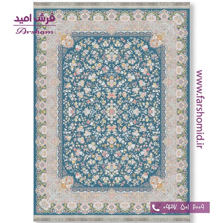 فرش ماشینی 1200 شانه 8 رنگ برجسته 25604 اطلسی آرشام